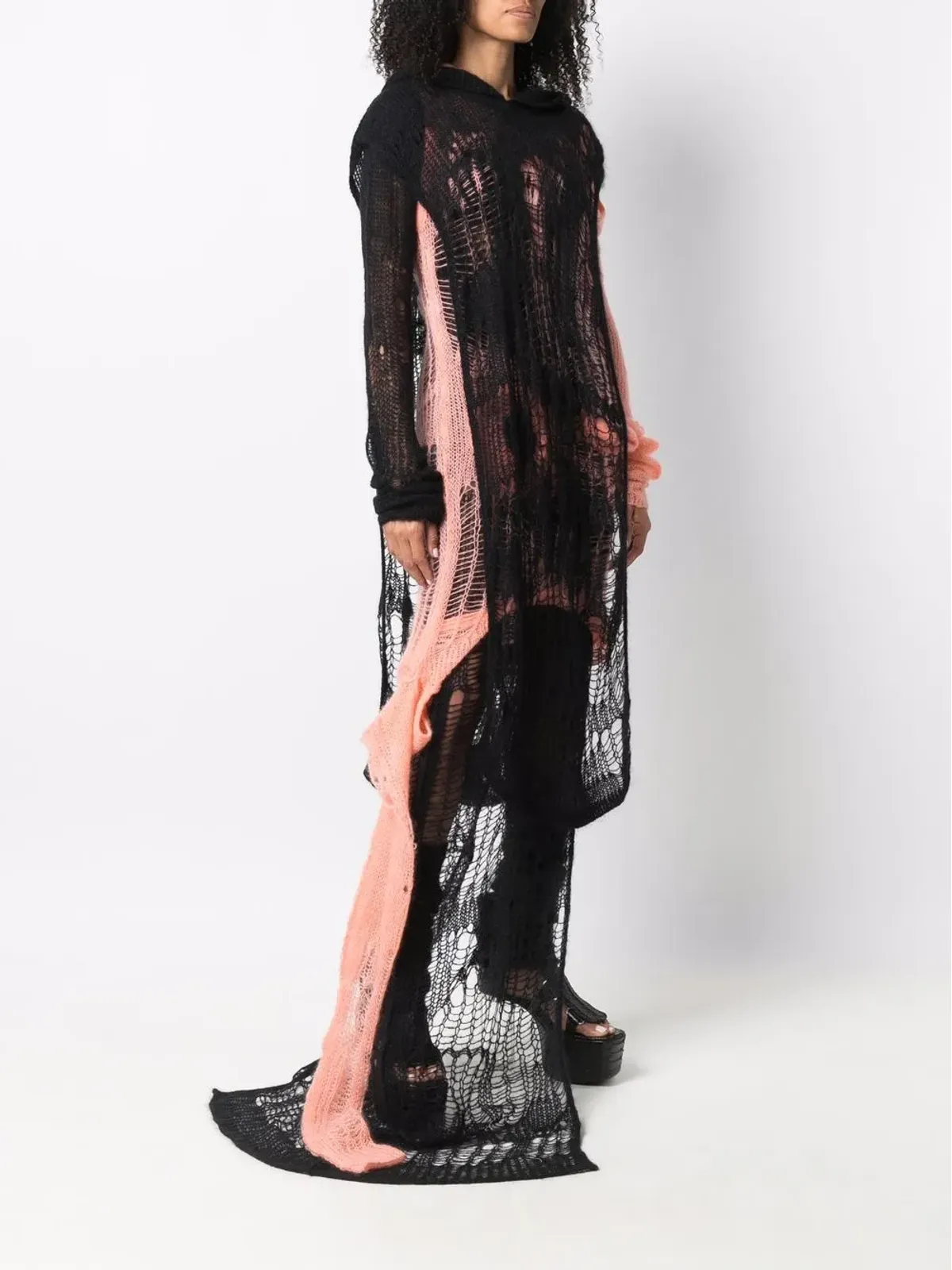 Rick Owens スパイダー編みポンチョ - 画像3