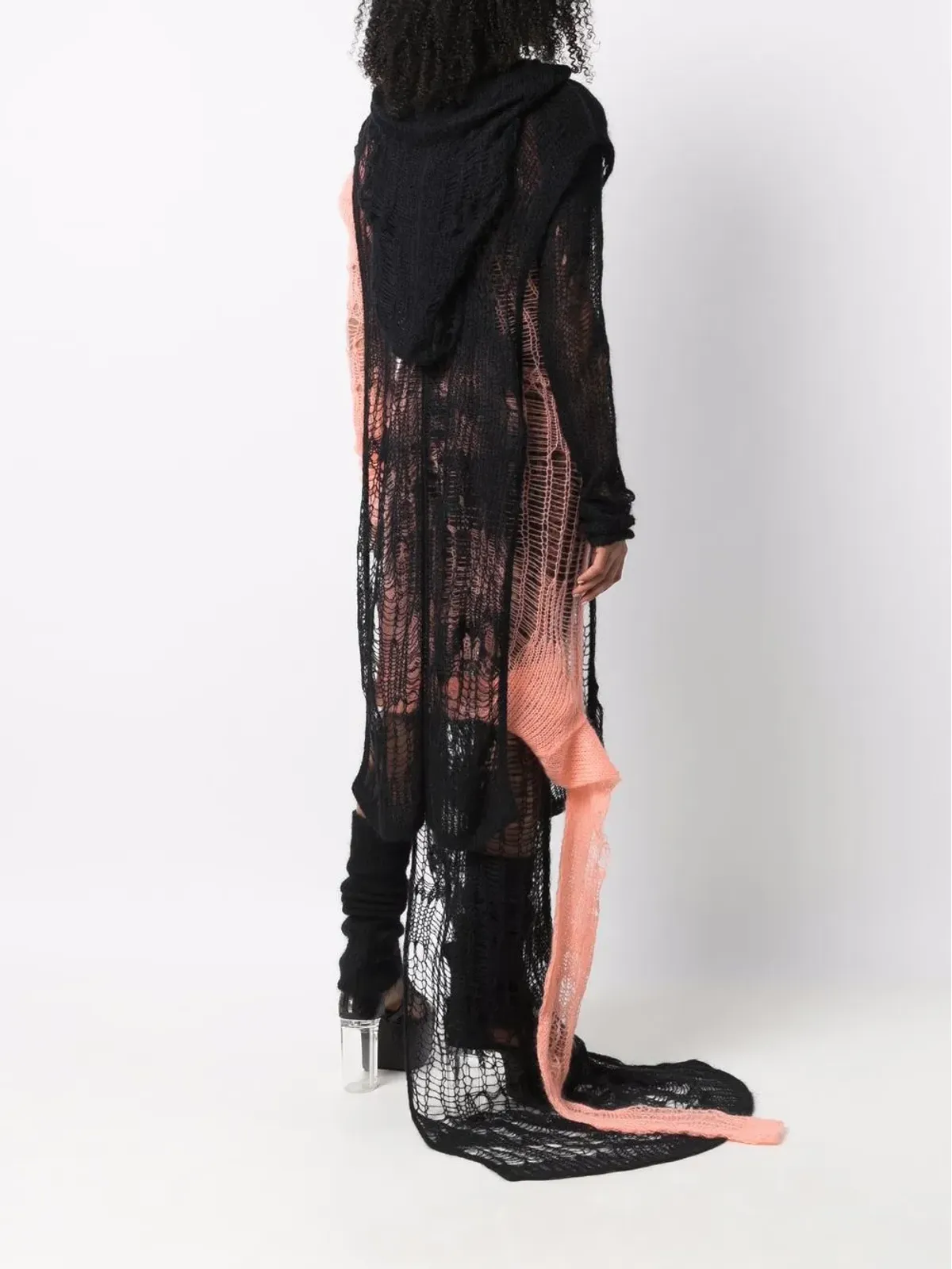Rick Owens スパイダー編みポンチョ - 画像4