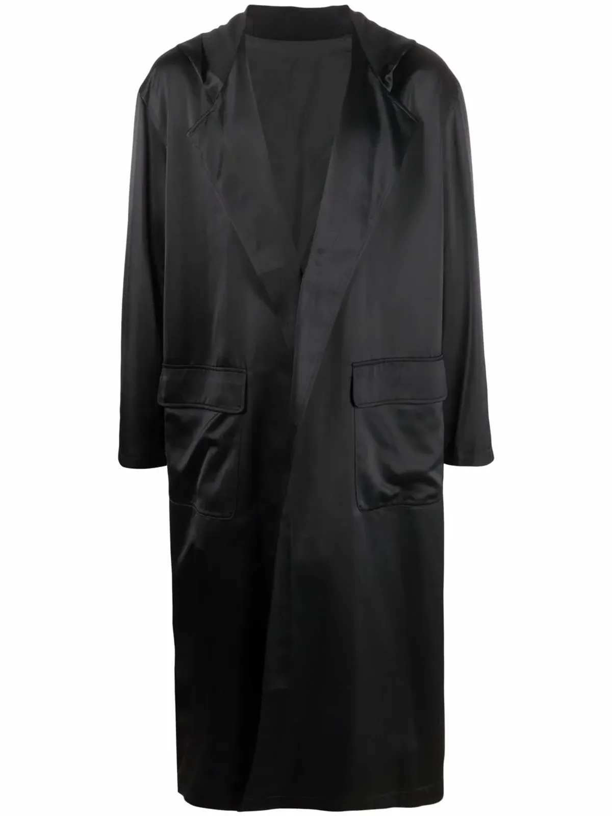 Yohji Yamamoto Pre-Owned 1995 ロゴプリント フード付きローブ - ブラック - 画像1