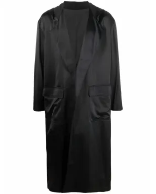 Yohji Yamamoto Pre-Owned 1995 ロゴプリント フード付きローブ - ブラック - サムネイル1
