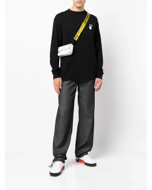Off-White スローガンプリントデニムジーンズ ブラック - サムネイル2