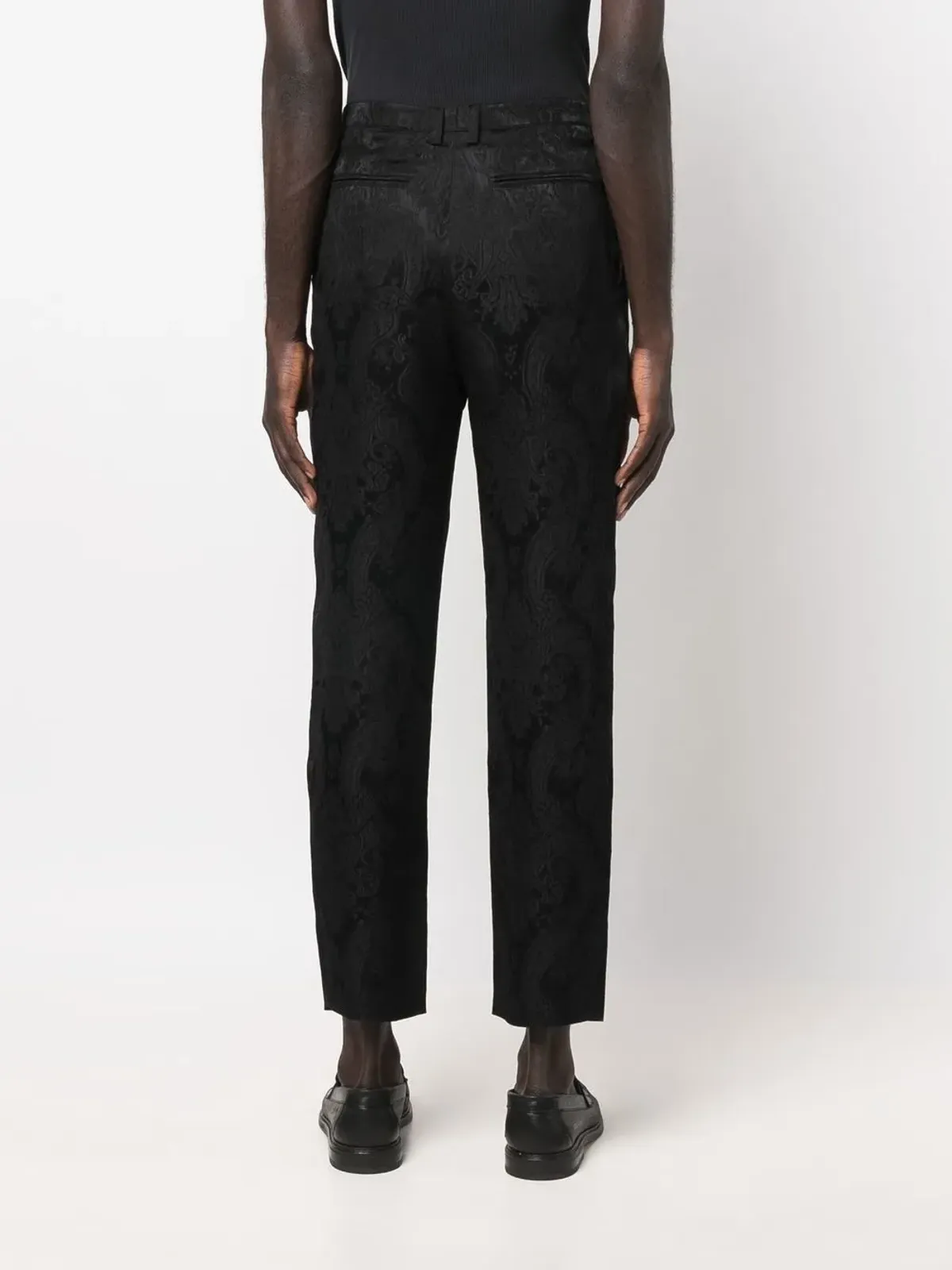 Saint Laurent ペイズリージャカードストレートパンツ（ブラック） - 画像4