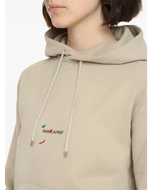 Saint Laurent ロゴプリント長袖フーディ - サムネイル4