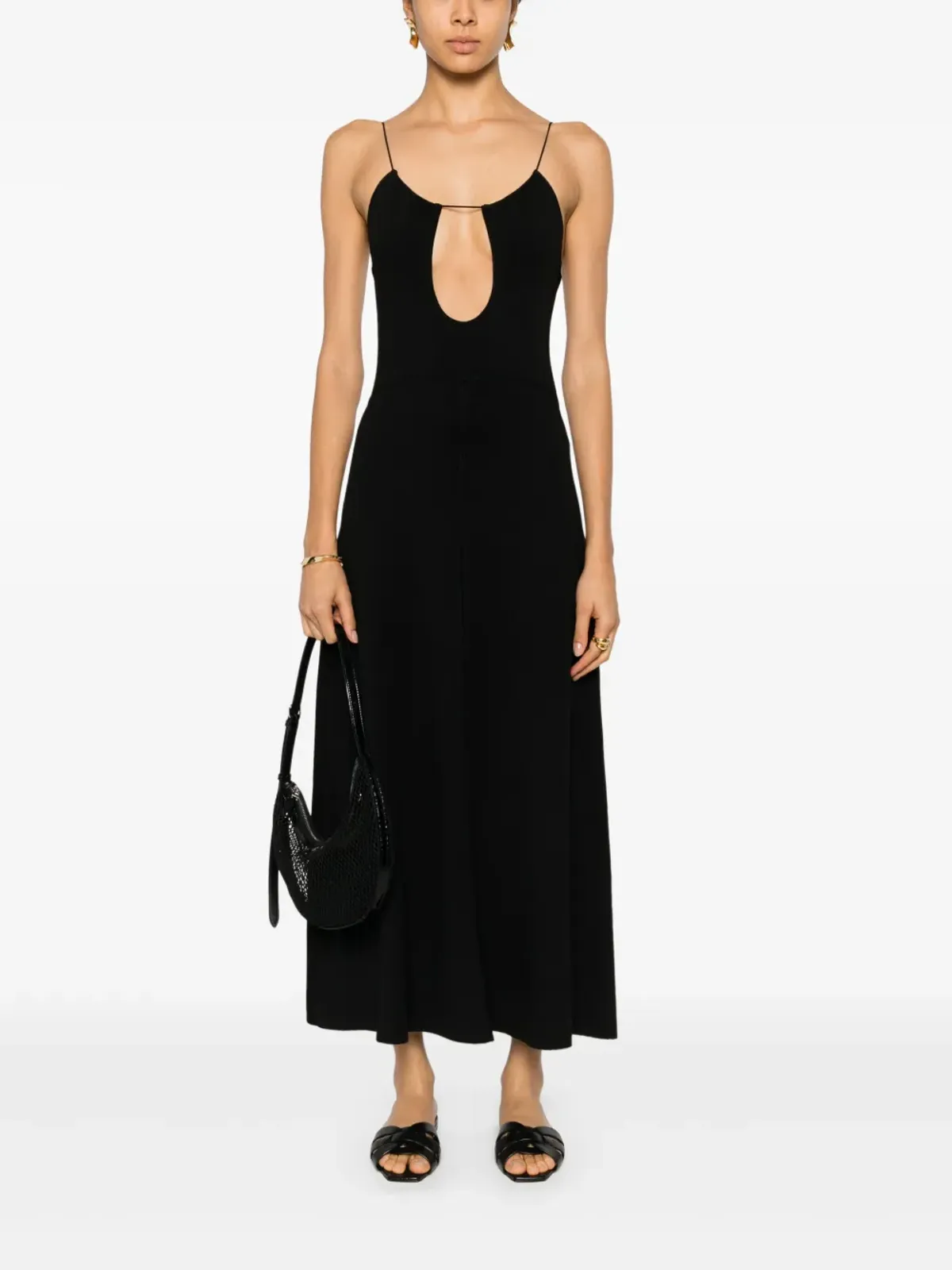 Saint Laurent カットアウトミディドレス - 画像2