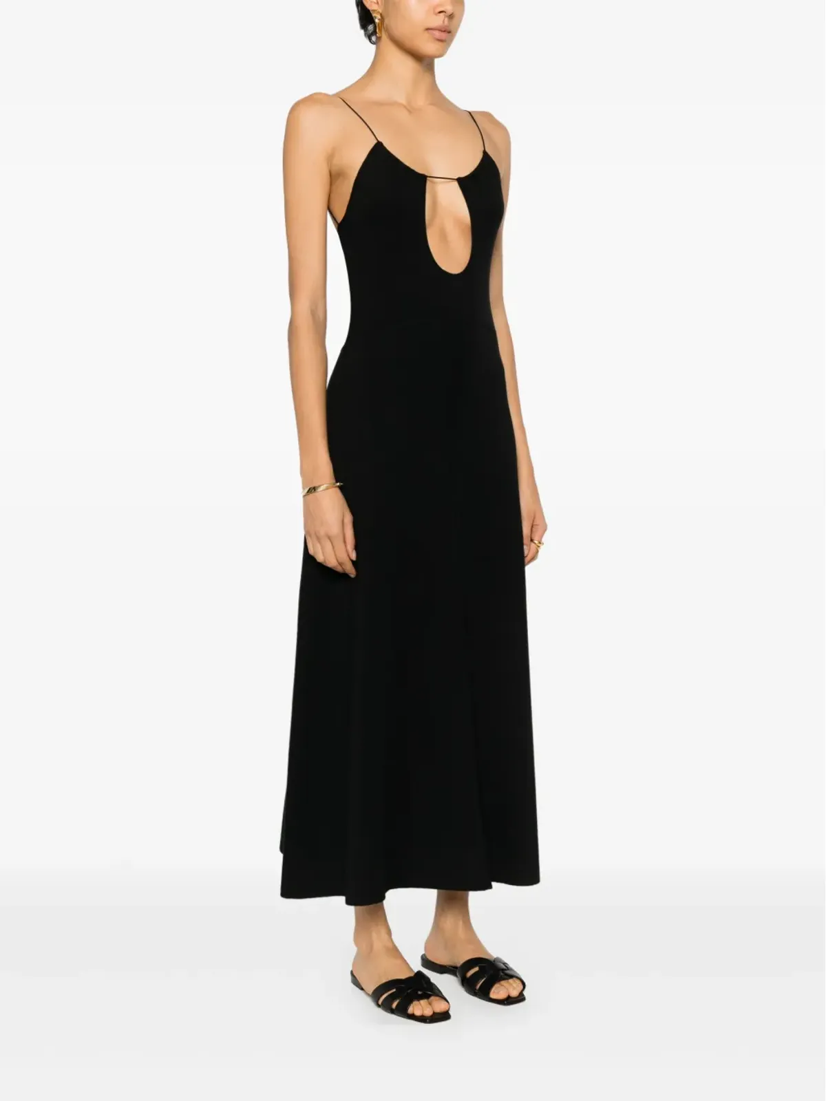 Saint Laurent カットアウトミディドレス - 画像3