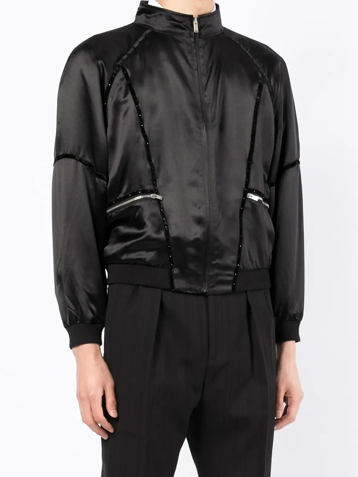 Saint Laurent テディ80sジップボンバージャケット ブラック - 画像3