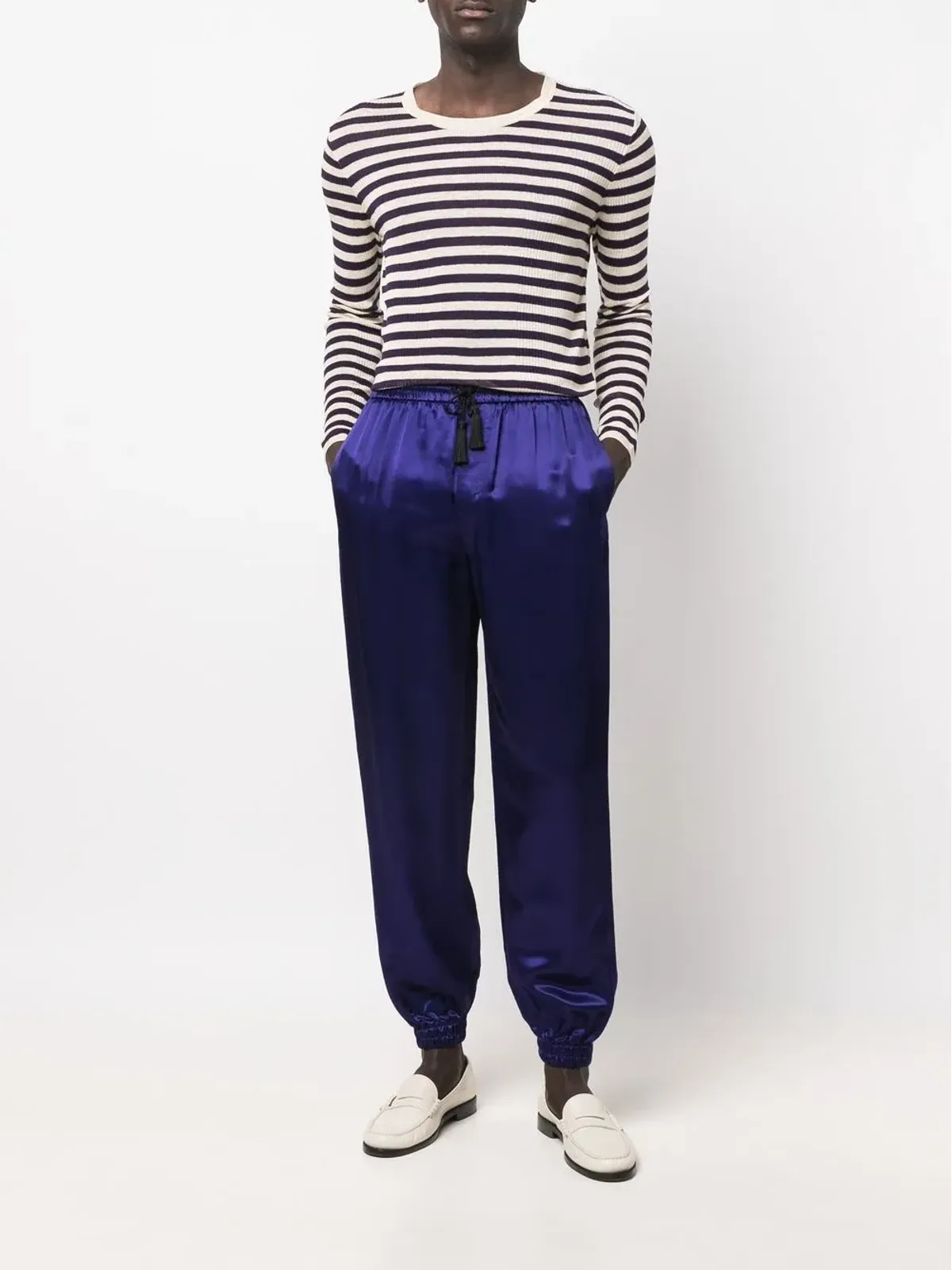 Saint Laurent テーパードレッグ シルクパンツ - 画像2