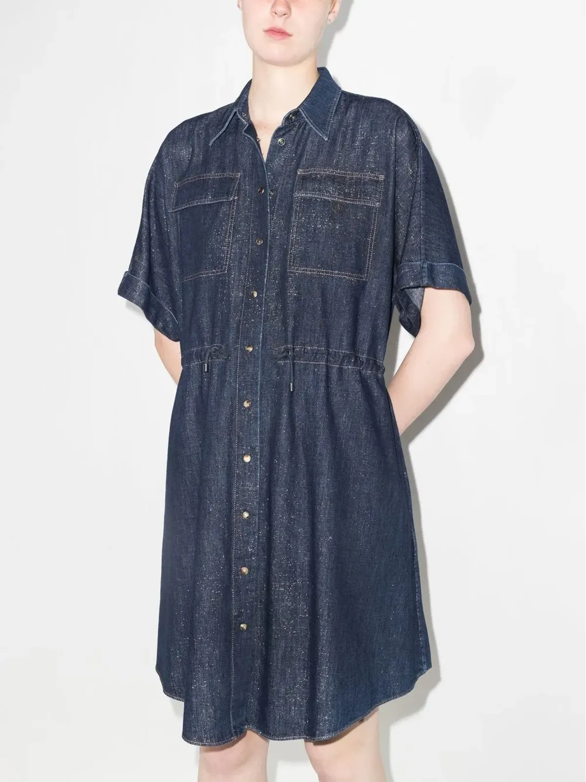 Brunello Cucinelli デニムミディシャツドレス - 画像2