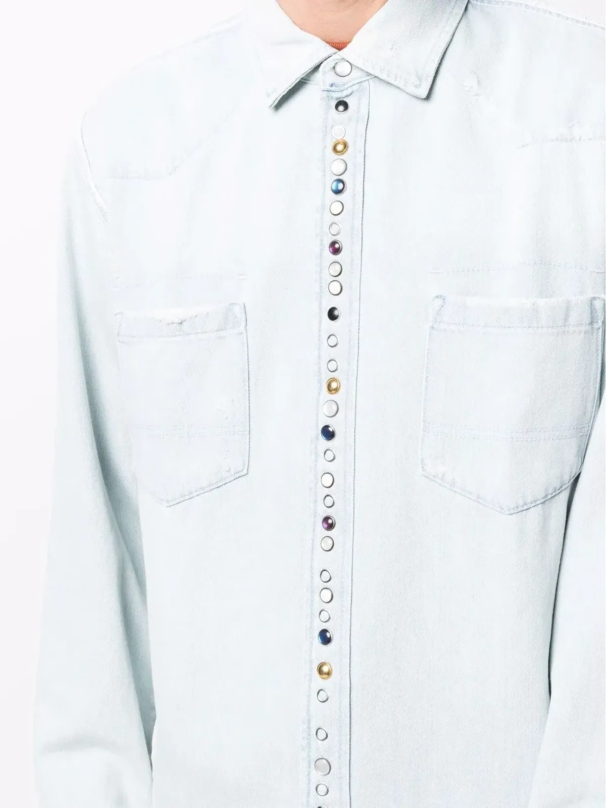Golden Goose ブリーチデニムシャツ - 画像5
