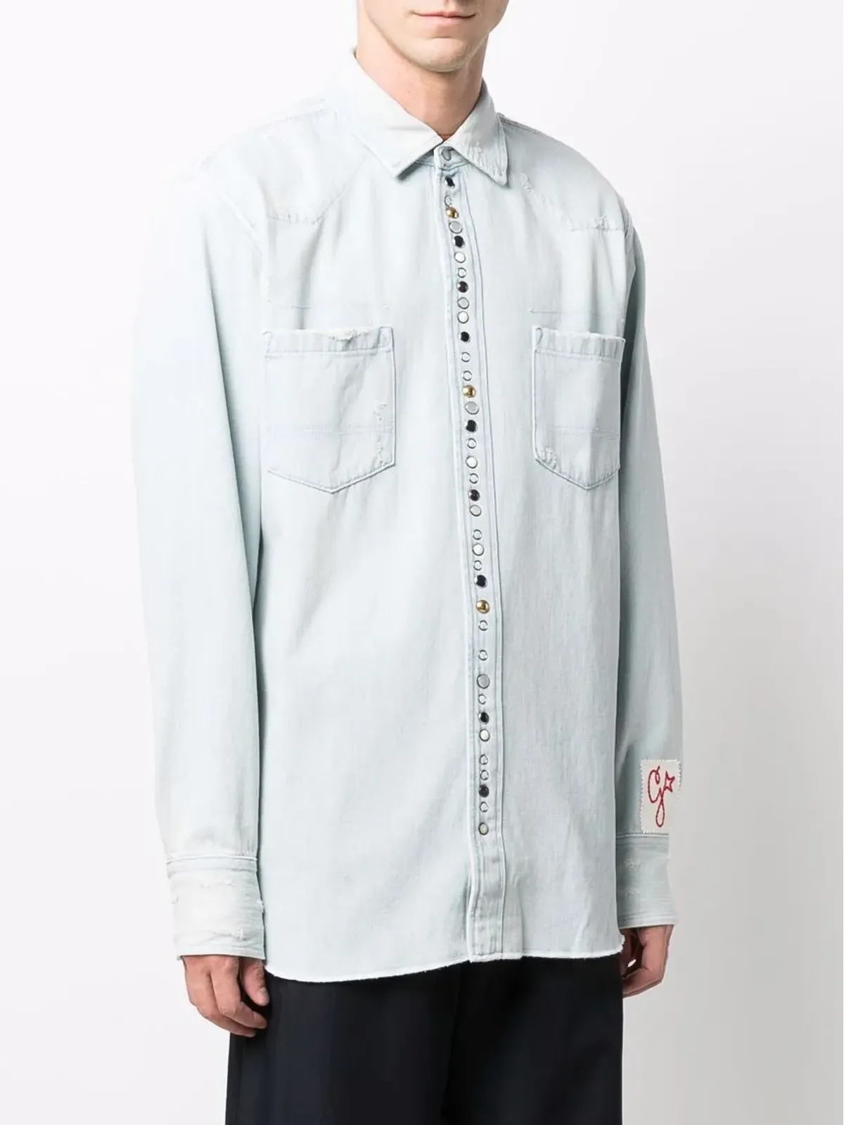 Golden Goose ブリーチデニムシャツ - 画像3