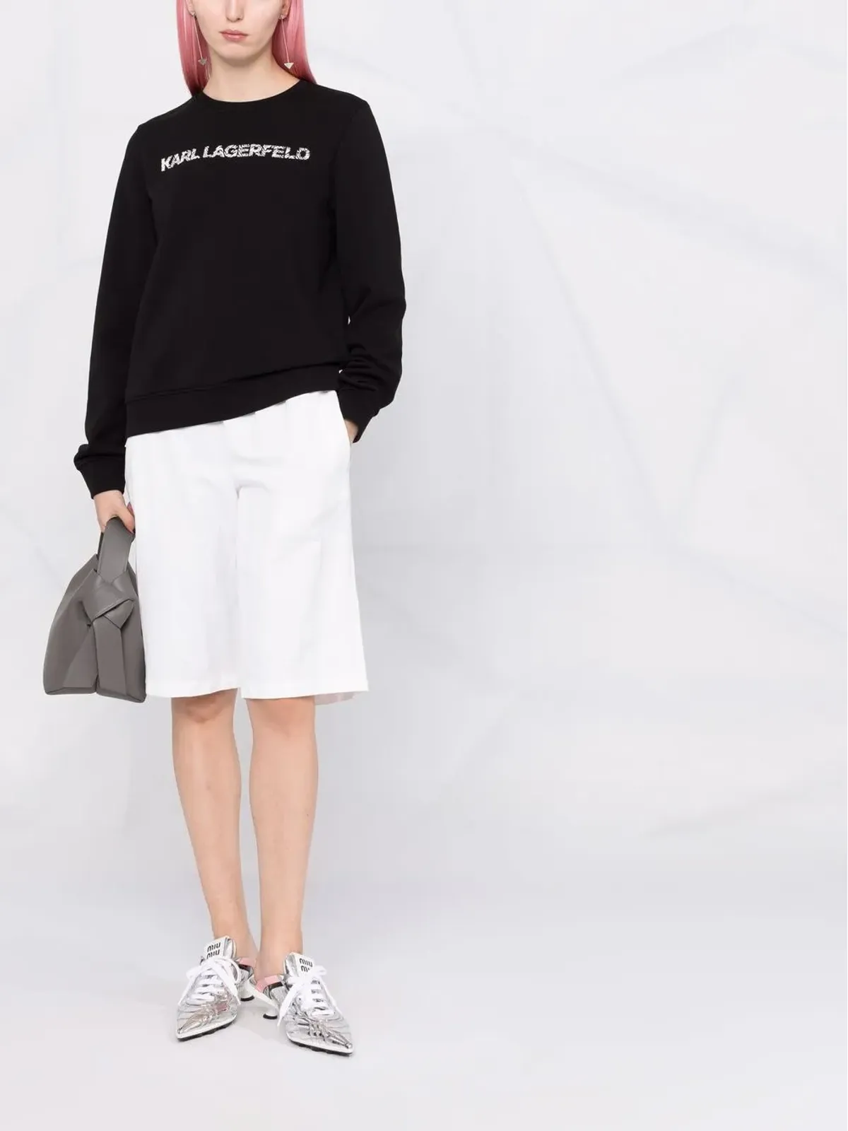 Karl Lagerfeld ロゴプリント クルーネック スウェットシャツ - 画像2