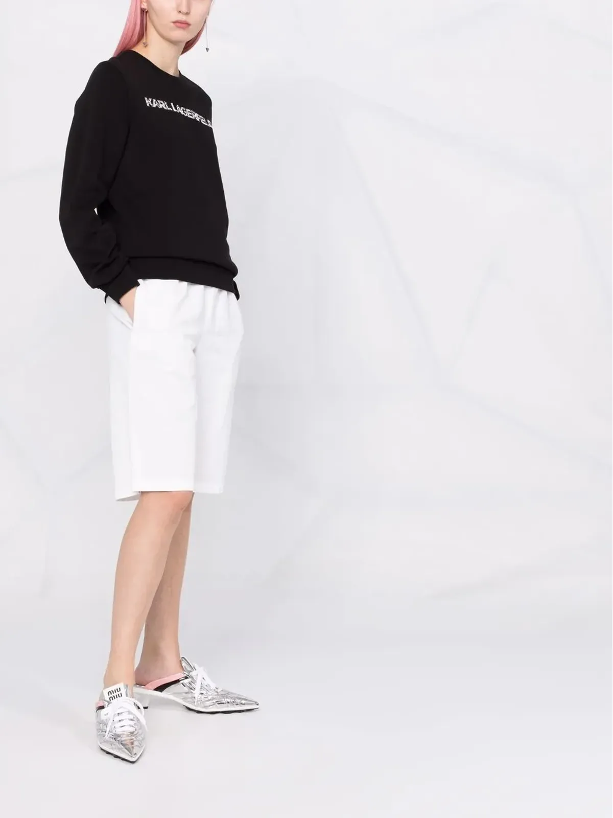 Karl Lagerfeld ロゴプリント クルーネック スウェットシャツ - 画像4