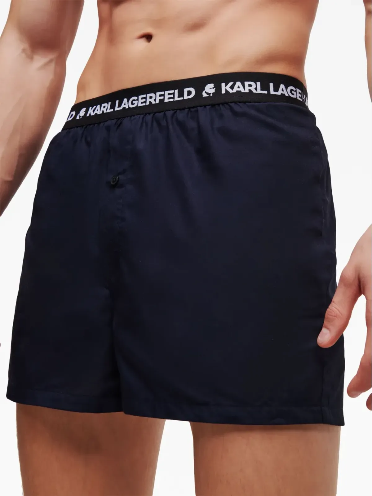 Karl Lagerfeld ロゴ入りウエストバンド織ボクサーショーツ（3枚セット） - ブラック - 画像4