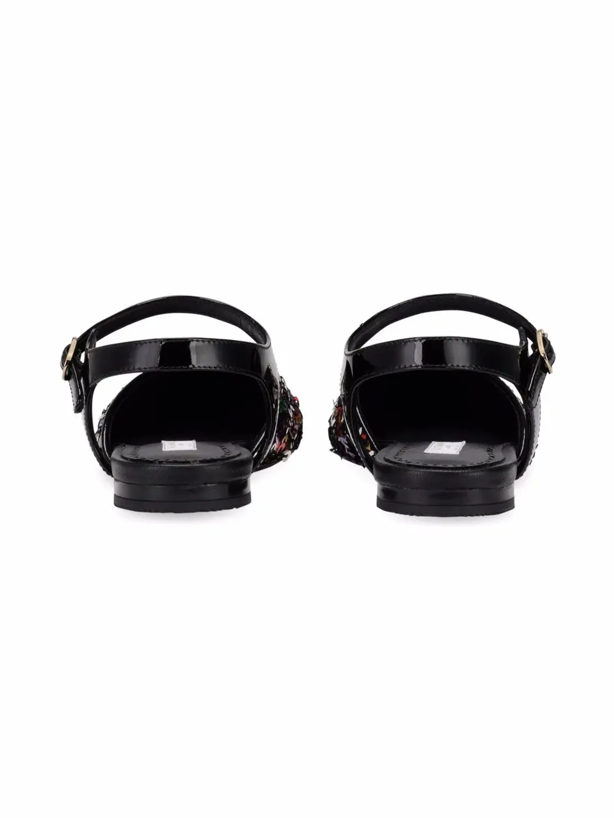 Dolce & Gabbana Kids スパンコール装飾 ロゴ バレリーナシューズ - ブラック - 画像3