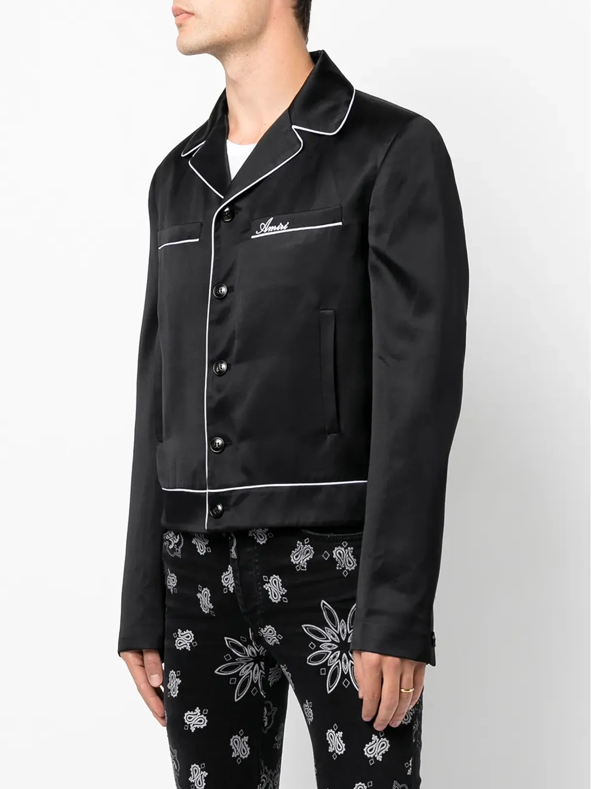 AMIRI ロゴプリント パジャマシャツジャケット - 画像3