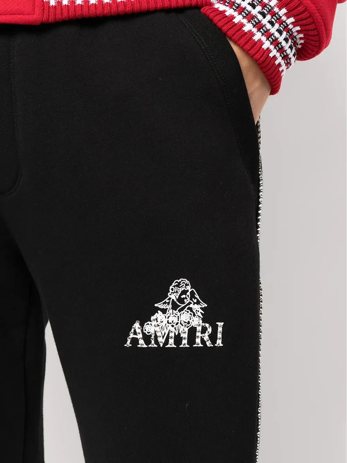 AMIRI Cherub クリスタル装飾 トラックパンツ - ブラック - 画像5