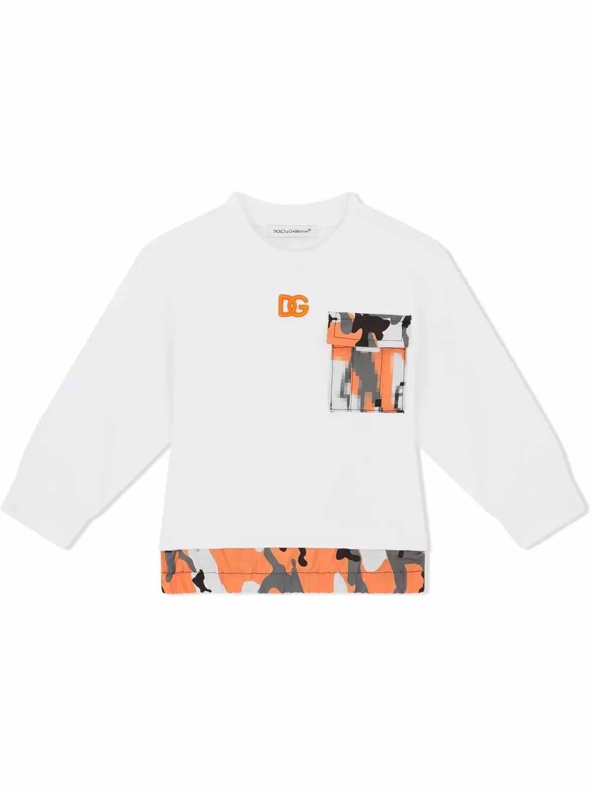 Dolce & Gabbana Kids 迷彩トリム刺繍ロゴTシャツ - 画像1
