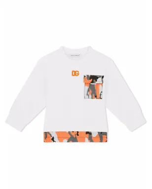 Dolce & Gabbana Kids 迷彩トリム刺繍ロゴTシャツ - サムネイル1