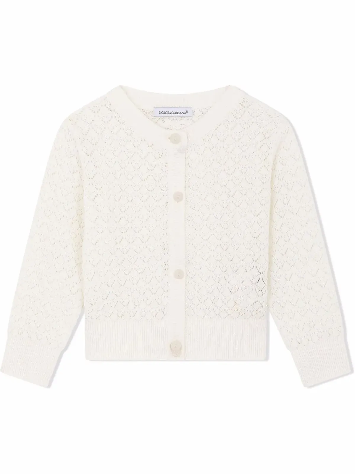 Dolce & Gabbana Kids ファンステッチ コットン カーディガン - 画像1