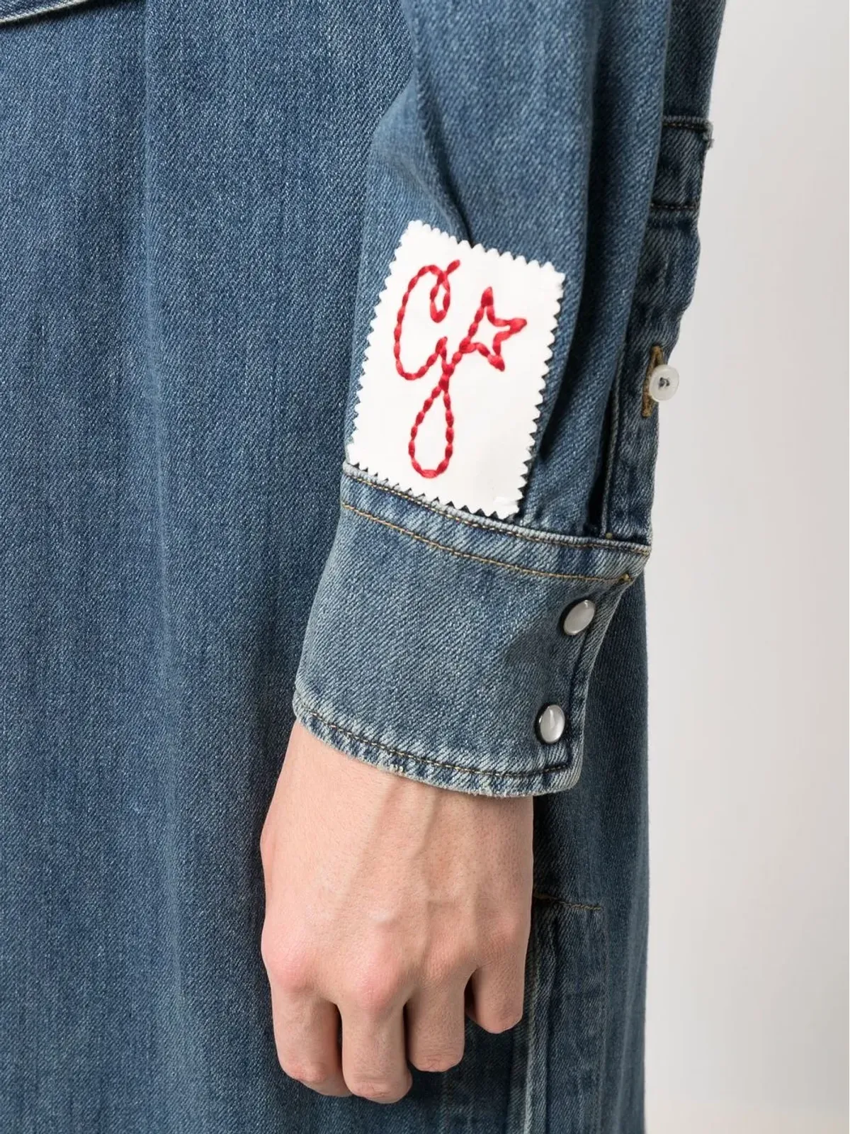 Golden Goose ロゴパッチ長袖デニムドレス - 画像5