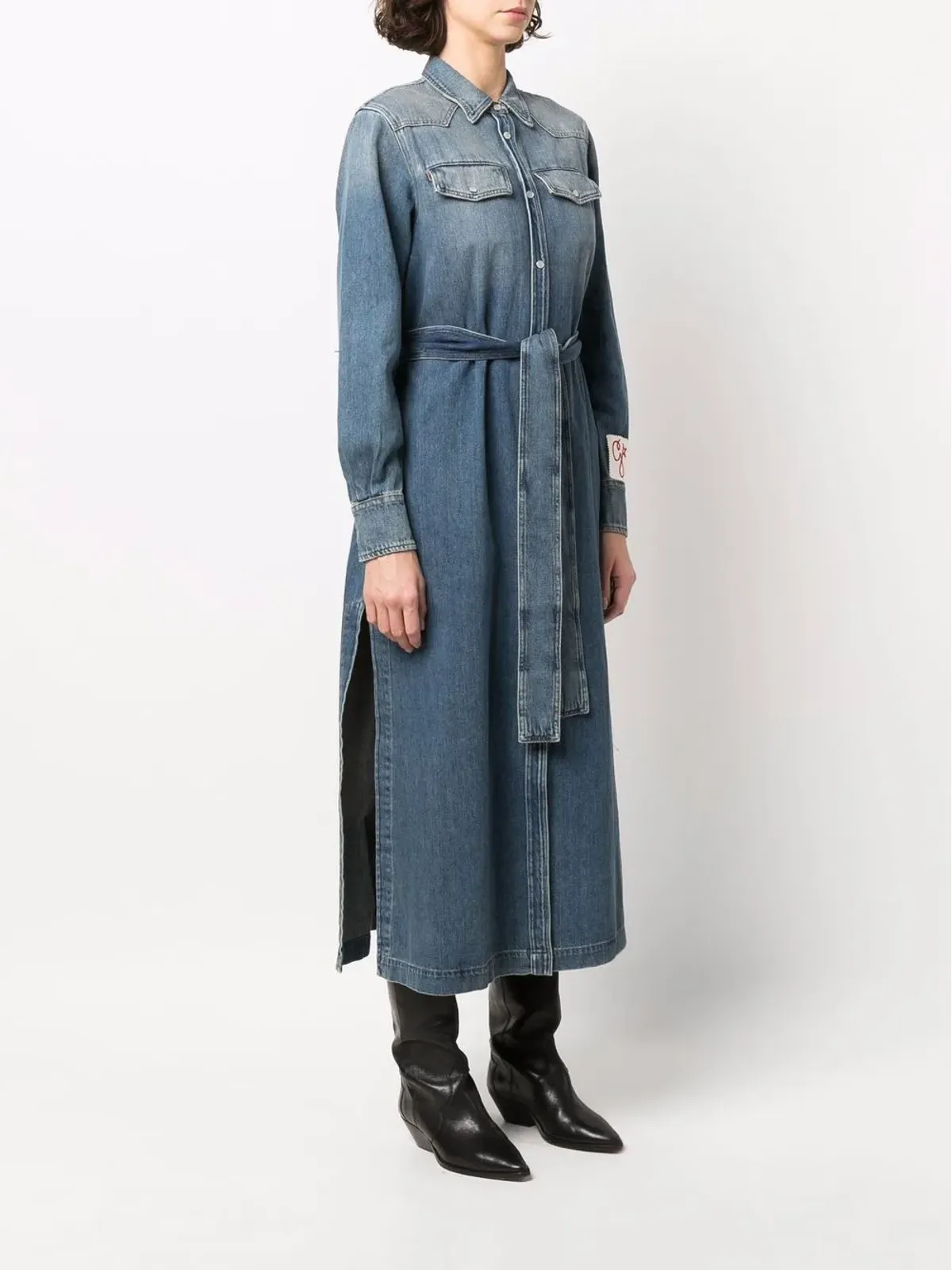 Golden Goose ロゴパッチ長袖デニムドレス - 画像3