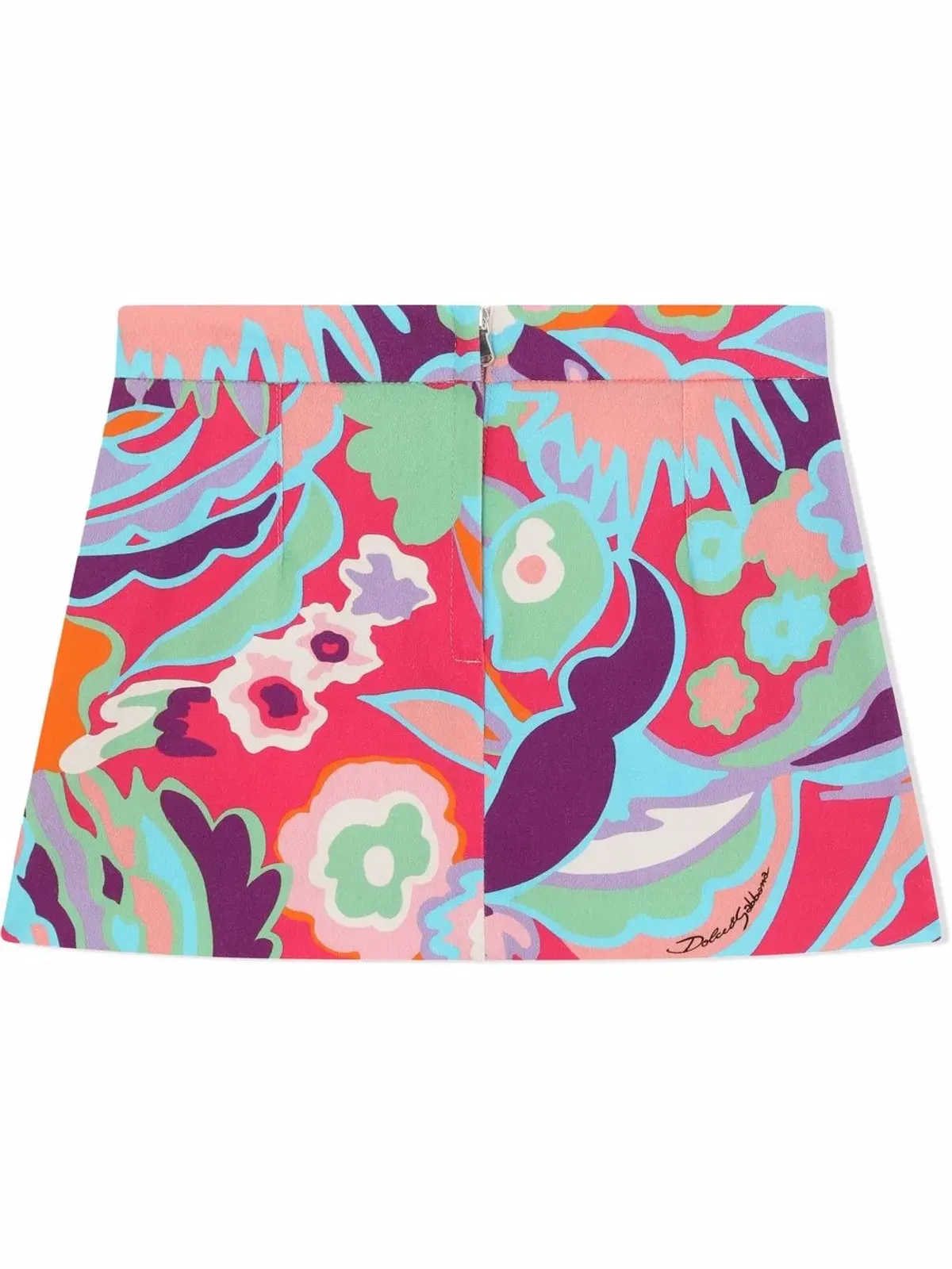 Dolce & Gabbana Kids floral-print A-line skirt - Blue - 画像2