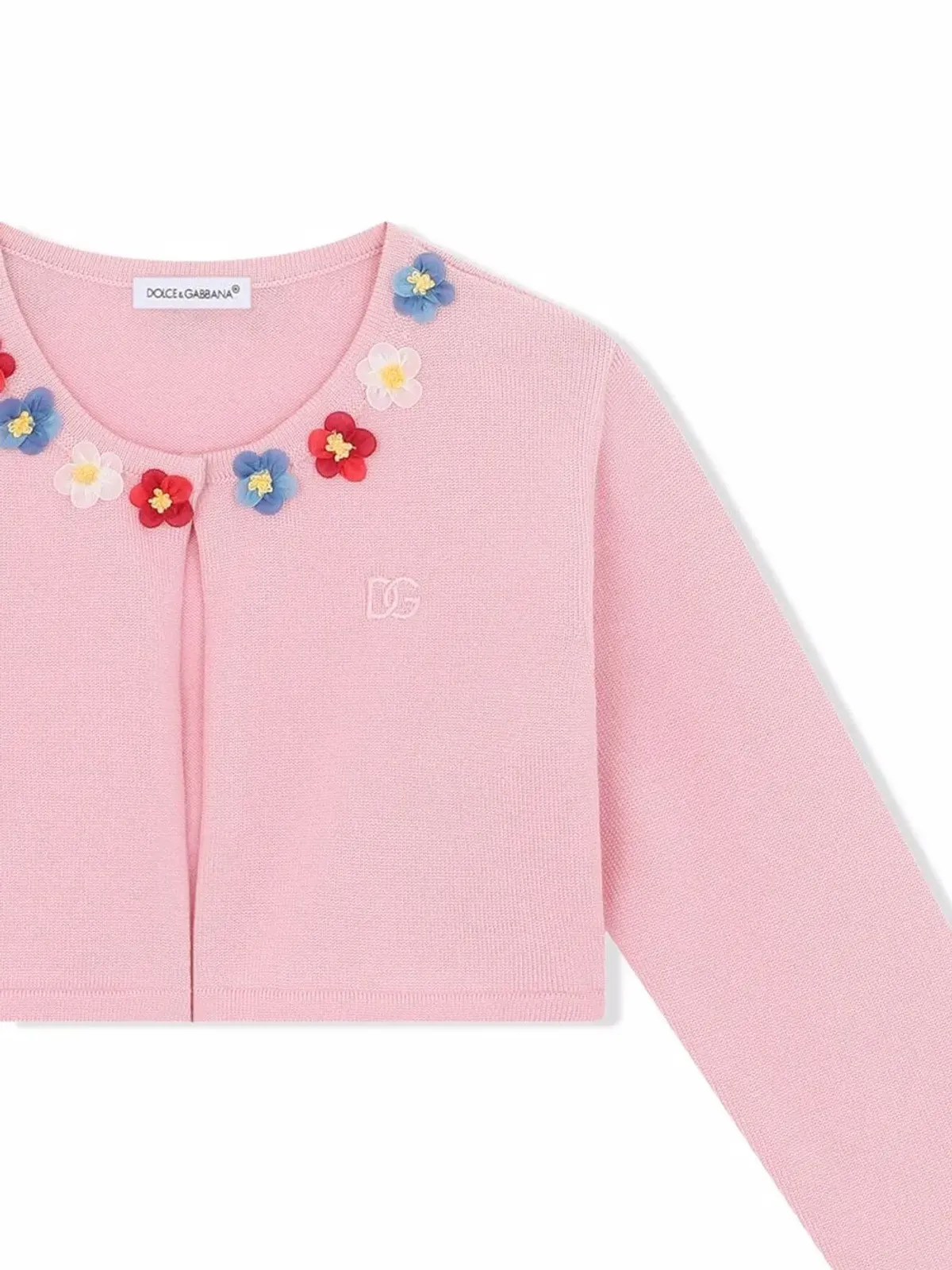 Dolce & Gabbana Kids 花柄刺繍クロップドカーディガン - 画像3