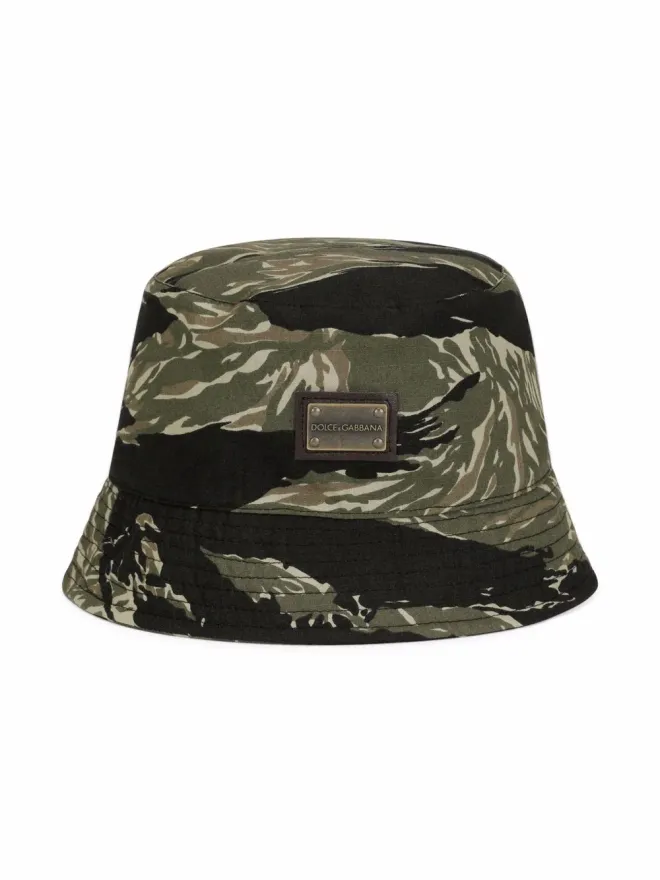 Dolce & Gabbana Kids Dolce & Gabbana Kids カモフラージュ バケットハット（グリーン）の商品画像