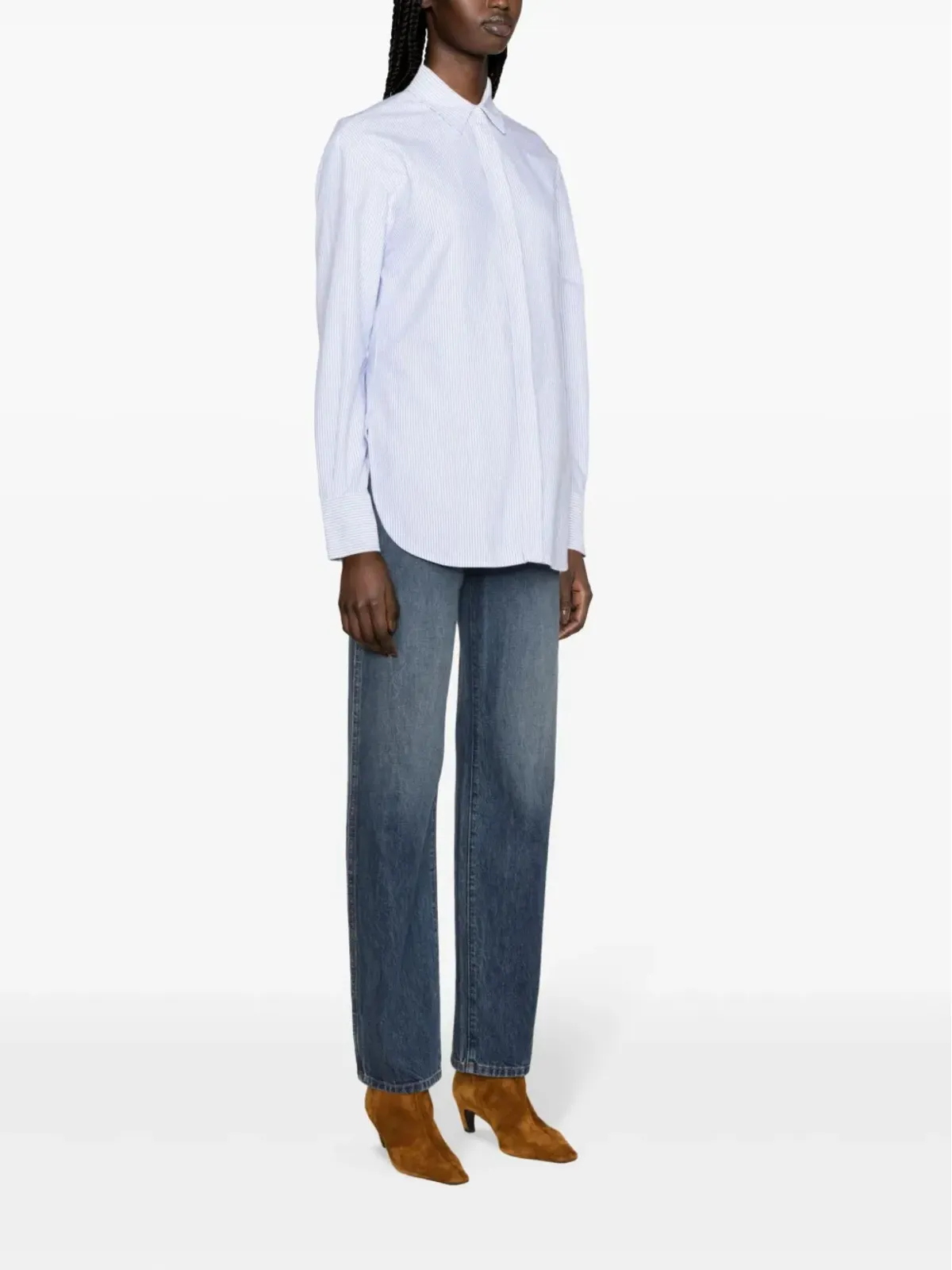 Golden Goose オックスフォードストライプシャツ ブルー - 画像3