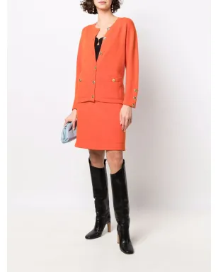CHANEL Pre-Owned 1980年代 ハイウエスト カシミヤ ニット スカート - サムネイル2