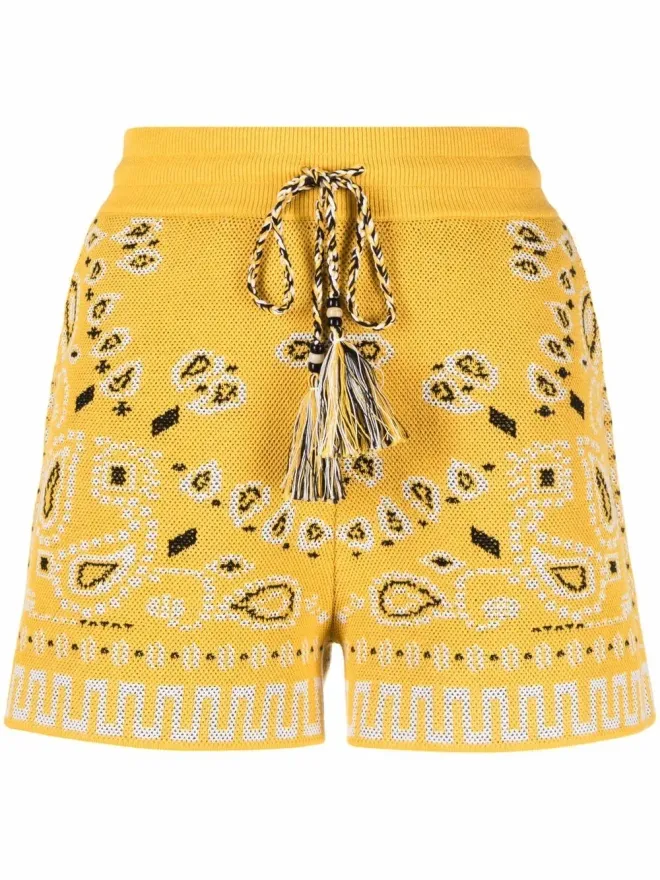 Alanui Alanui ピケ・バンダナ柄ショートパンツ - Yellowの商品画像