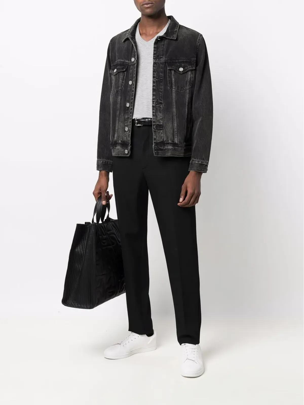 TOM FORD Vネック コットン混紡 Tシャツ - グリーン - 画像2
