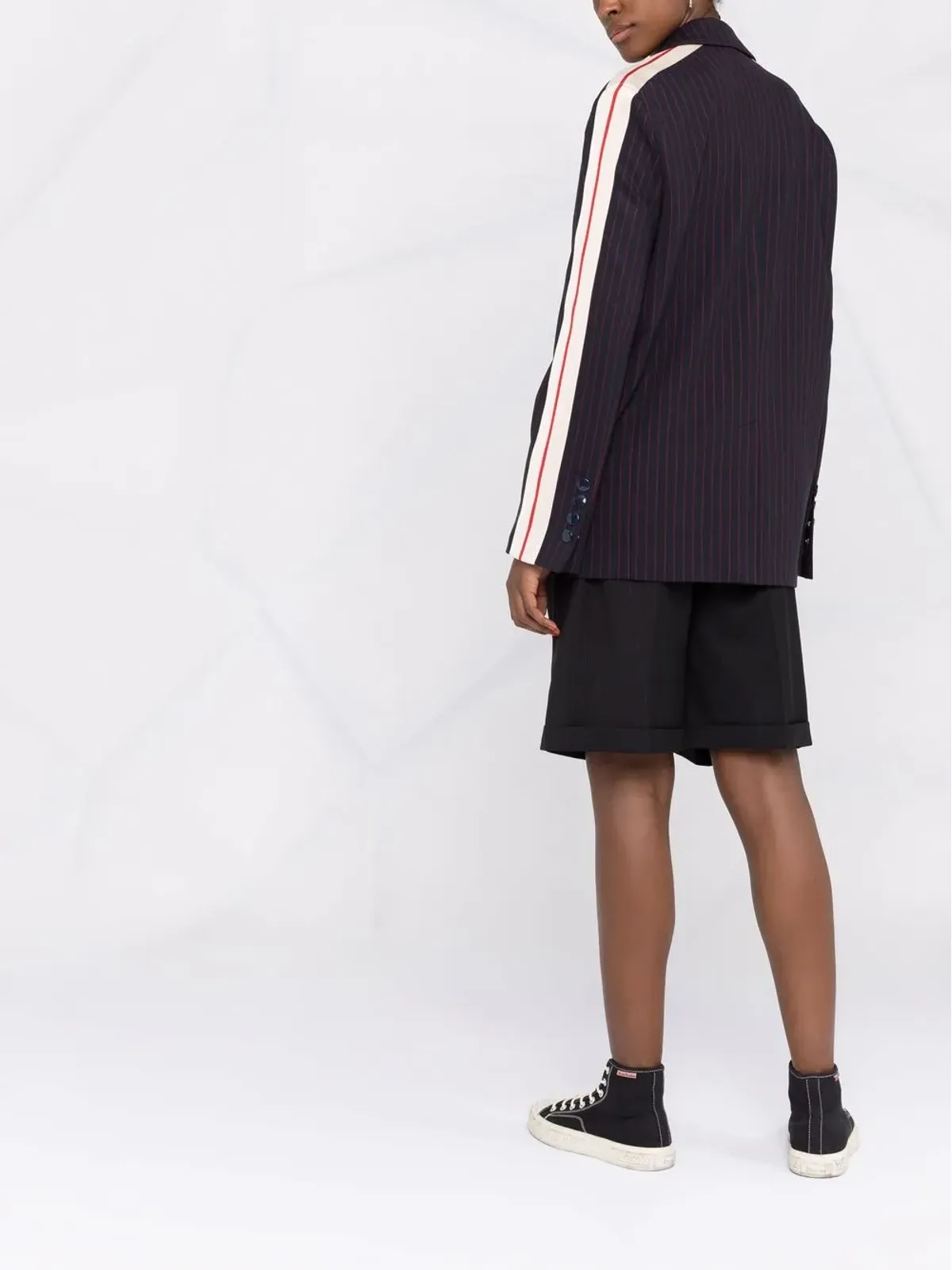 Palm Angels ストライプ柄 シングルブレスト ブレザー - 画像4