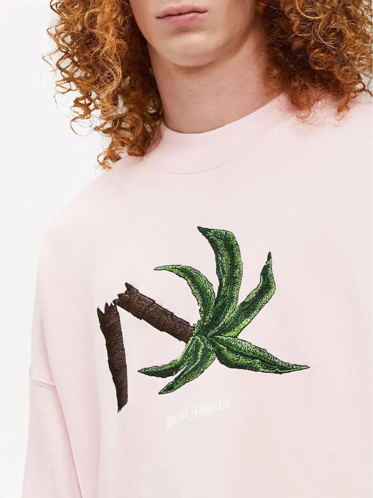 Palm Angels ブロークンパームプリントTシャツ（ピンク） - 画像5