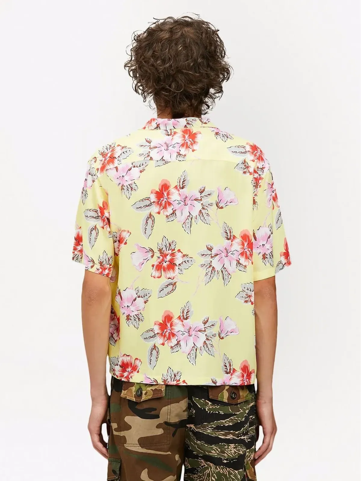 Palm Angels ハイビスカス柄ボウリングシャツ イエロー - 画像4