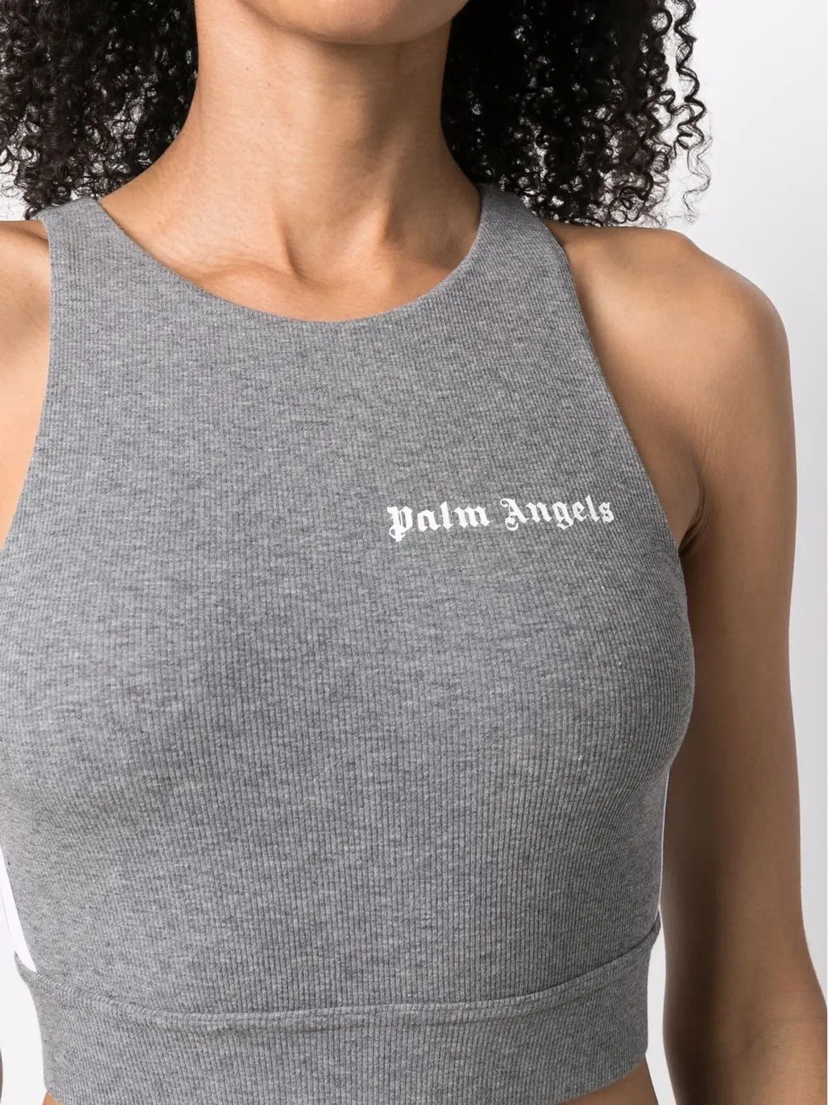 Palm Angels ロゴプリント入りリブニットスポーツブラ - 画像5