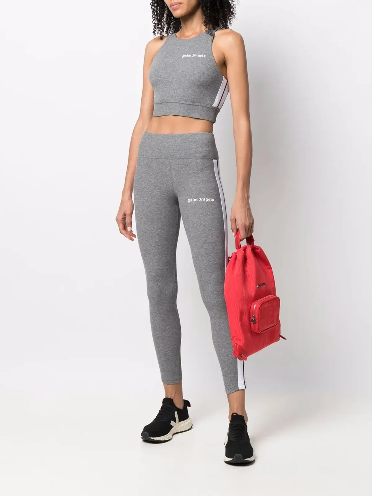 Palm Angels ロゴプリント入りリブニットスポーツブラ - 画像2