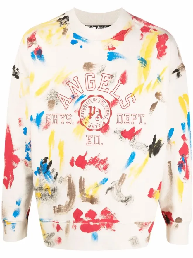 Palm Angels Palm Angels ペイント加工 カレッジスウェットシャツの商品画像