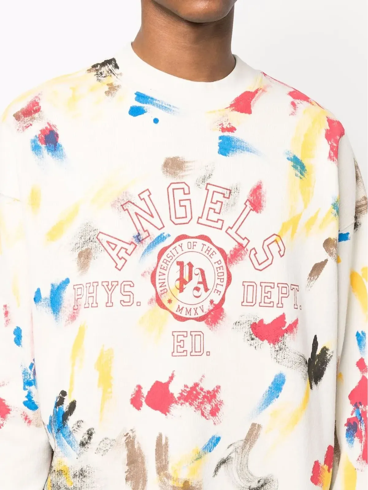 Palm Angels ペイント加工 カレッジスウェットシャツ - 画像5