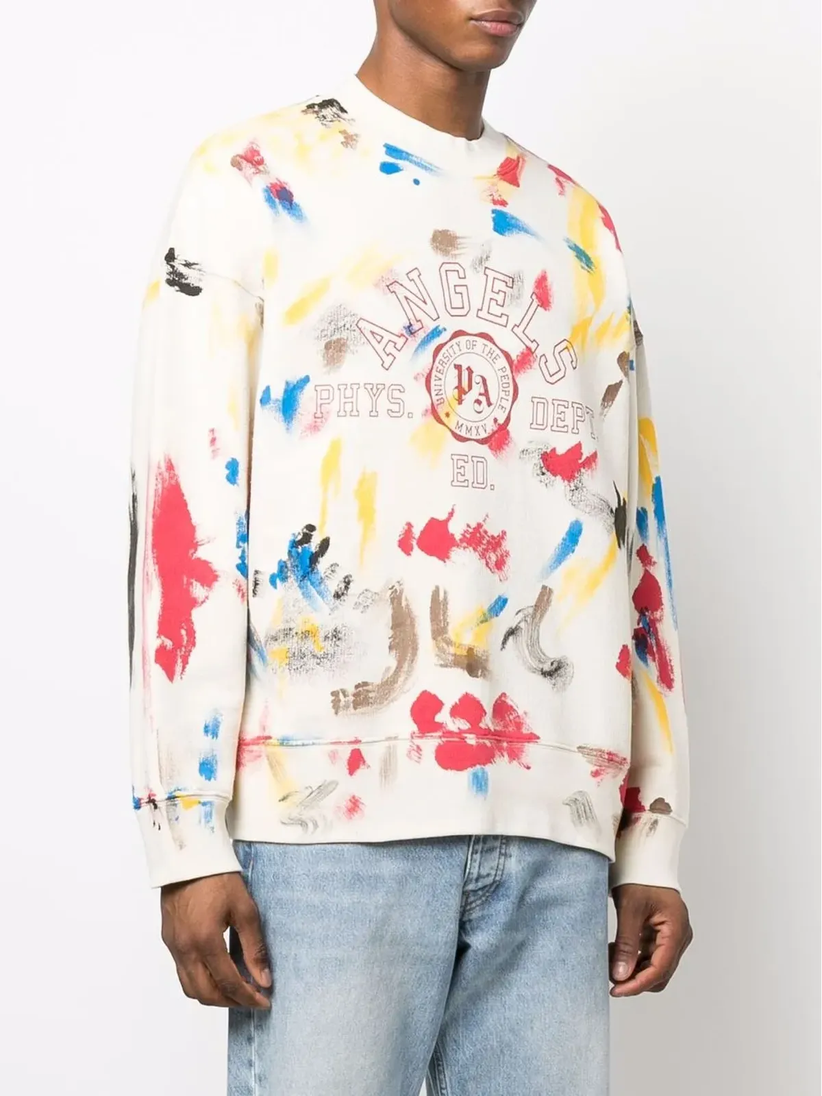 Palm Angels ペイント加工 カレッジスウェットシャツ - 画像3