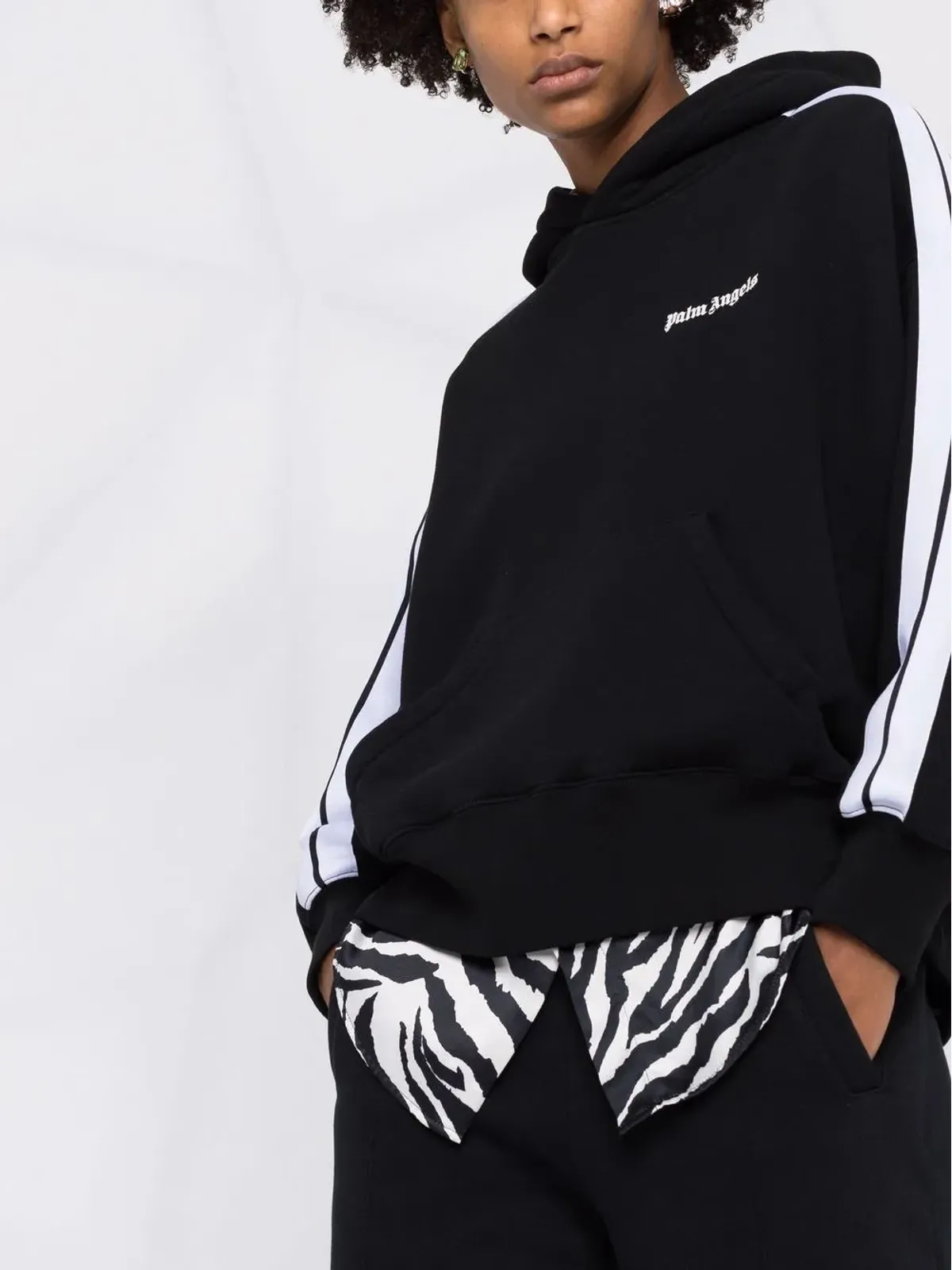 Palm Angels ロゴプリント長袖フーディ - 画像3