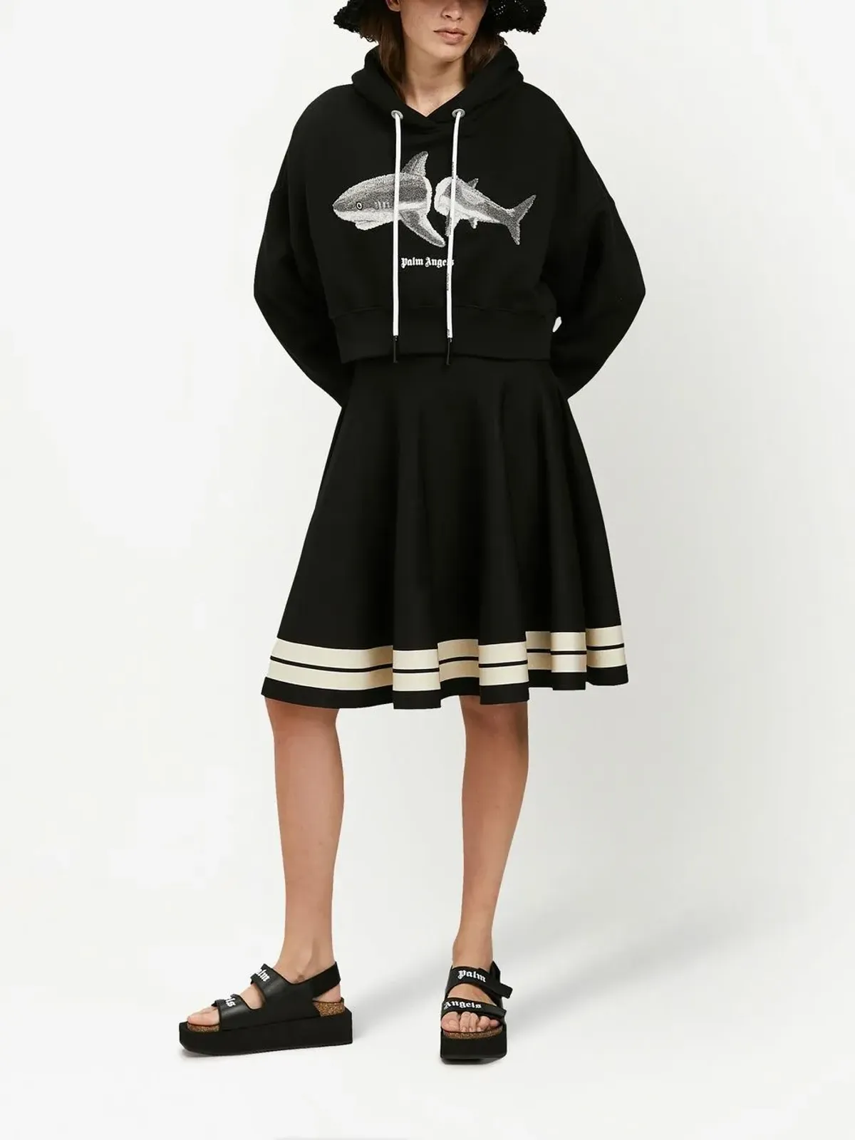Palm Angels シャーク コットン フーディー - 画像2