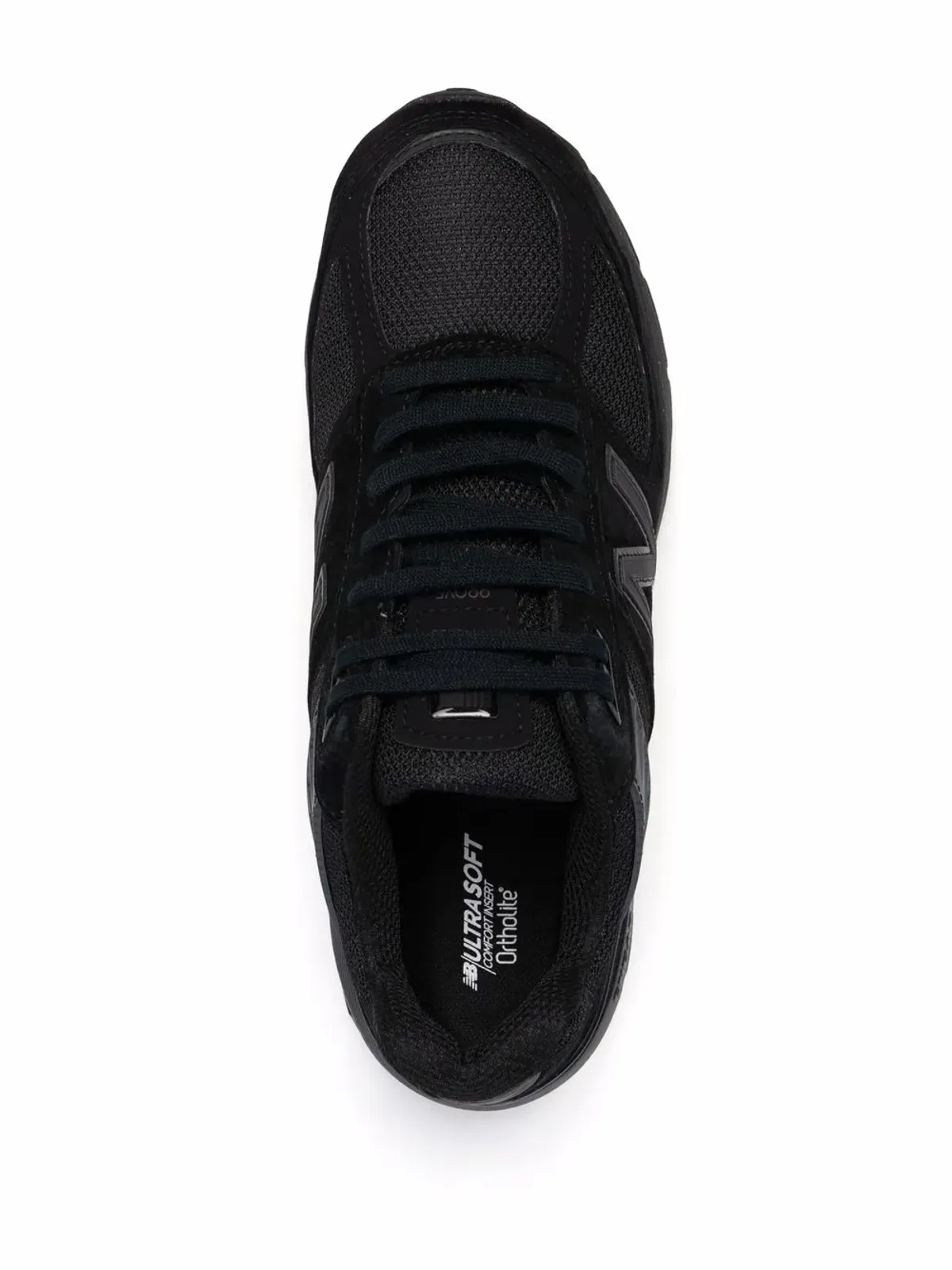 New Balance ロゴパッチ パネルド スエード スニーカー - ブラック - 画像4