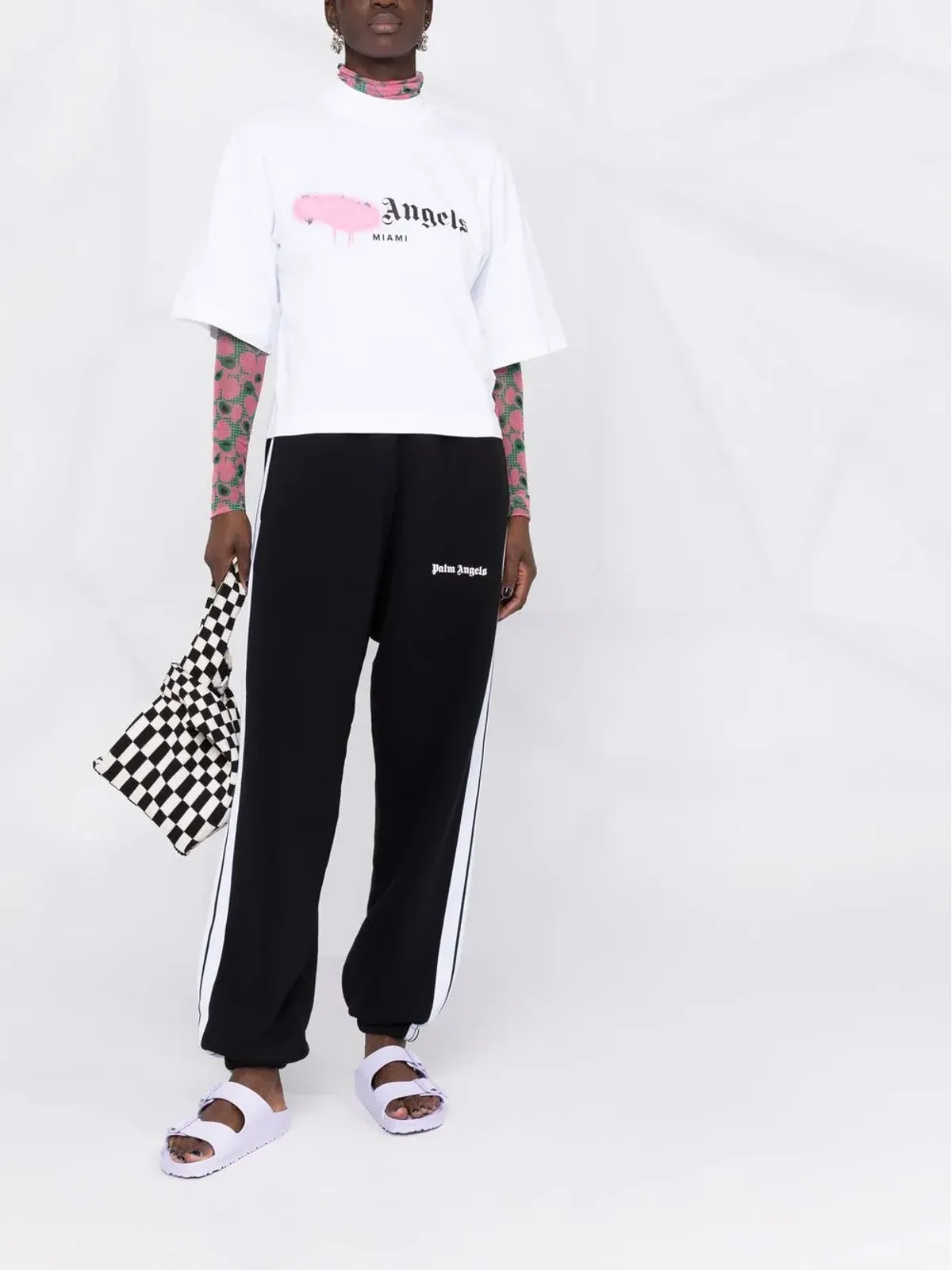 Palm Angels Miami sprayed-logo Tシャツ - White - 画像2