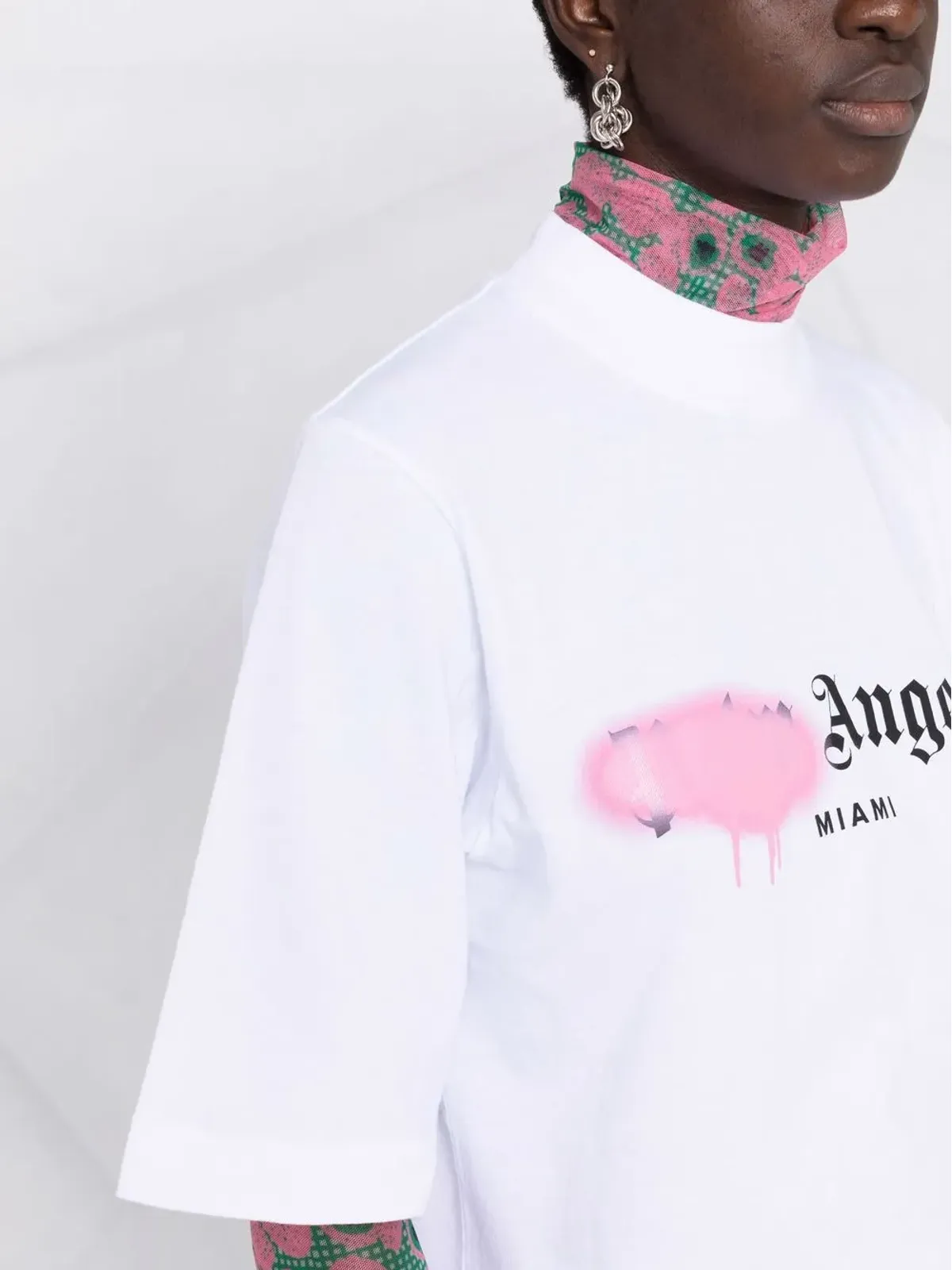 Palm Angels Miami sprayed-logo Tシャツ - White - 画像3