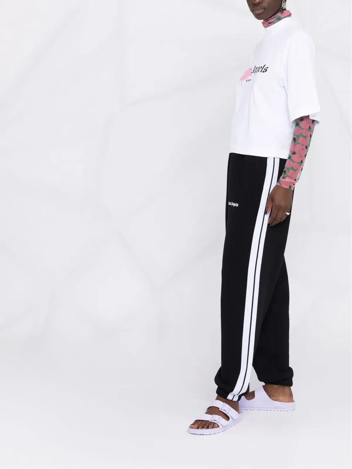 Palm Angels Miami sprayed-logo Tシャツ - White - 画像4