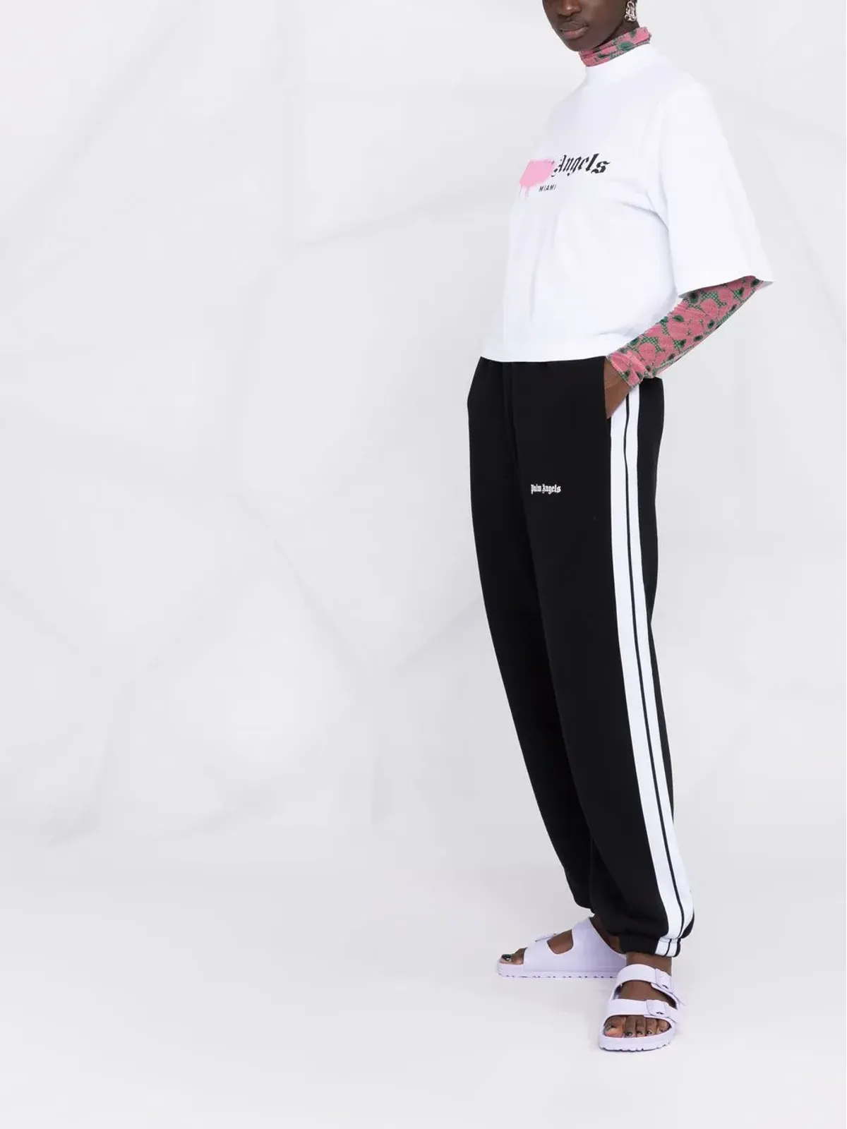 Palm Angels ロゴプリント トラックパンツ - ブラック - 画像4