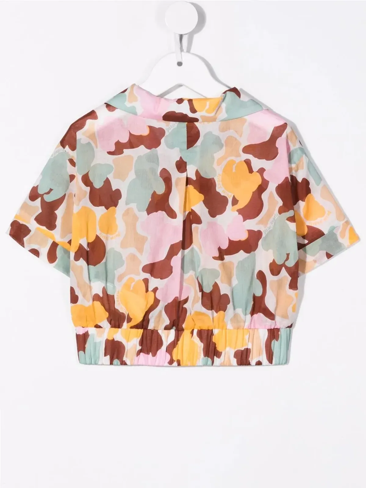Palm Angels Kids カモフラージュ柄 クロップドシャツ グリーン - 画像2