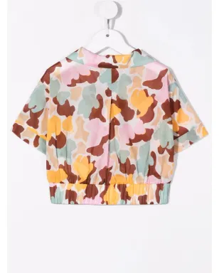 Palm Angels Kids カモフラージュ柄 クロップドシャツ グリーン - サムネイル2