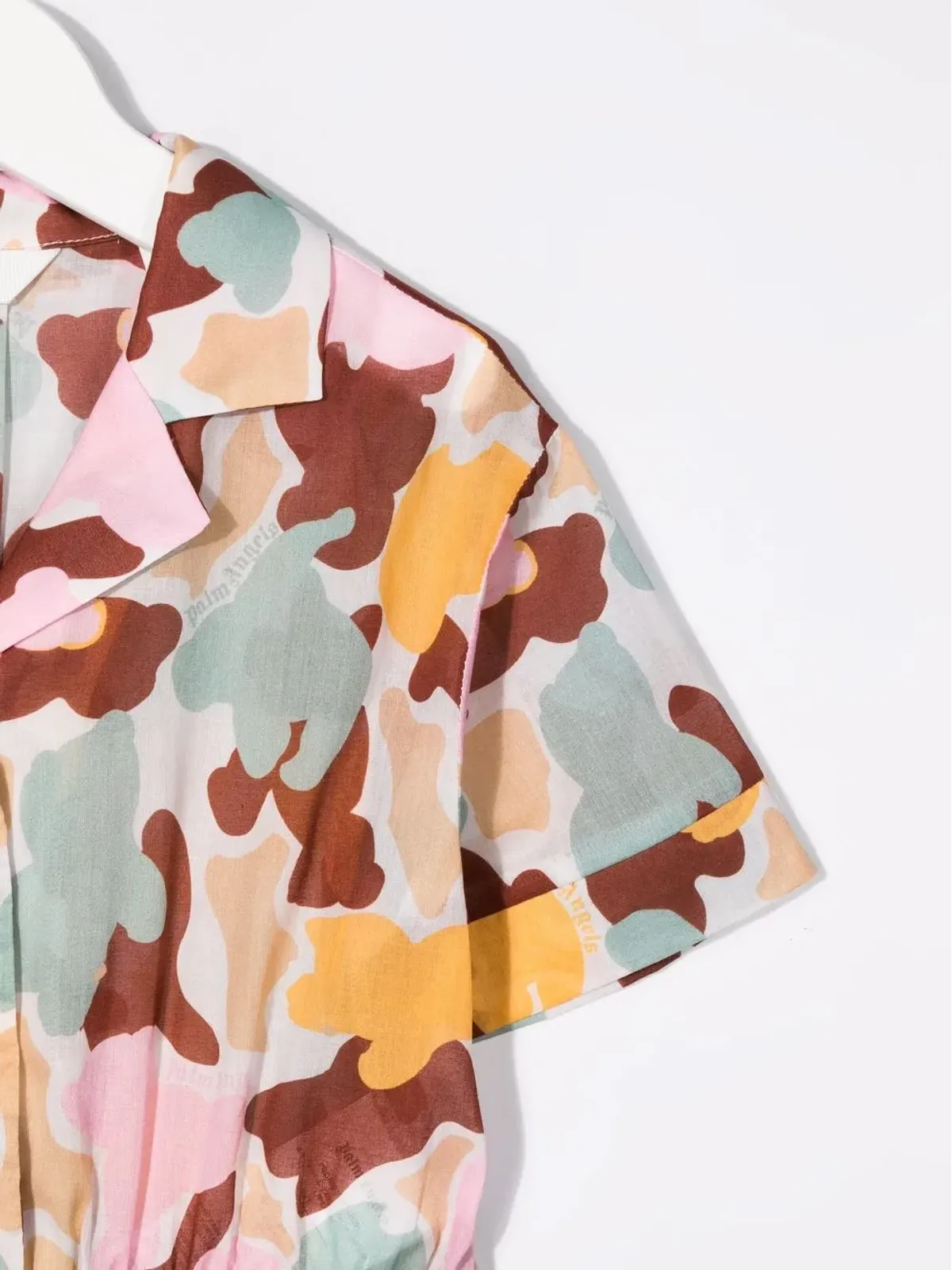 Palm Angels Kids カモフラージュ柄 クロップドシャツ グリーン - 画像3
